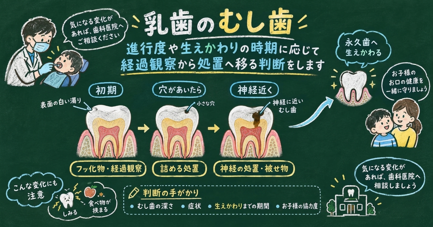 「乳歯のむし歯」進行度で異なる治療方針